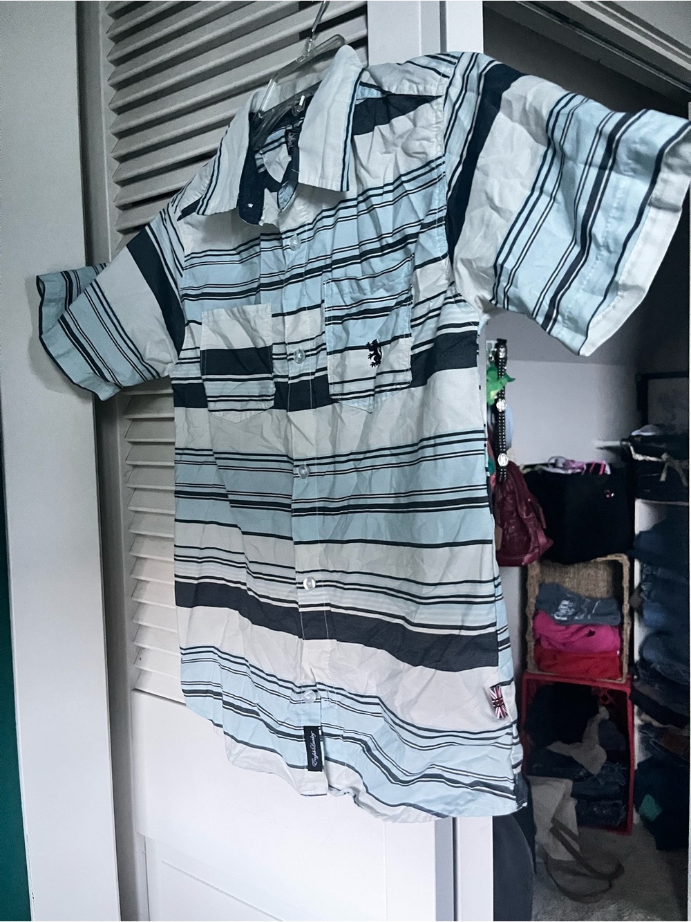 English Laundry button up striped collared t shirt